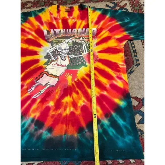 Vintage 1992 Grateful Dead Lithuania Tie Dye Basketball Bronze Medal Shirt L XL - Picture 6 of 6